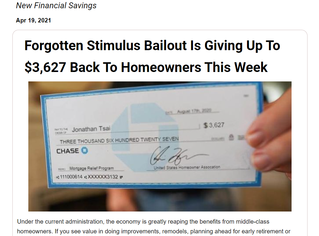 Fact Check Special 'American Homeowner Relief' Program Does NOT Give